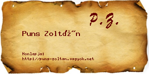 Puns Zoltán névjegykártya