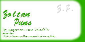 zoltan puns business card